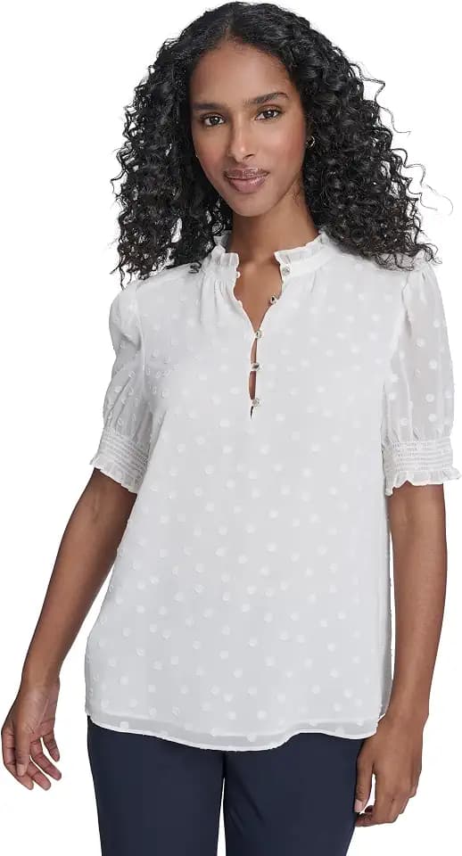 Tommy Hilfiger Women's Puff Sleeve Blouse