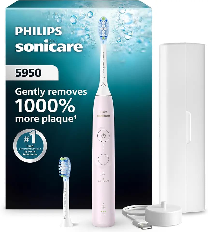 Philips Sonicare 5950 Rechargeable Electric Toothbrush, 2 Brush Heads, Pink