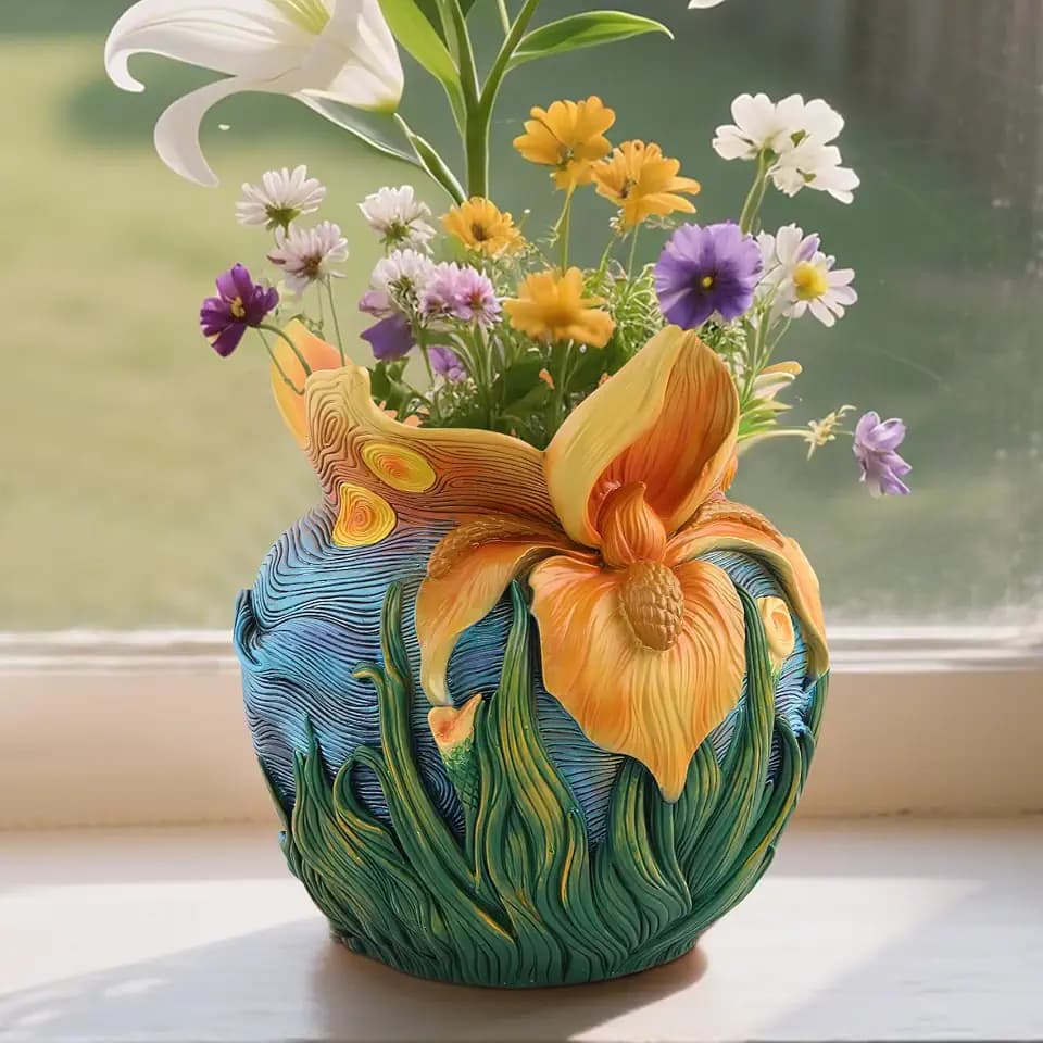 Starry Night Plant Pot - 6.8inch Unique Flower Pot