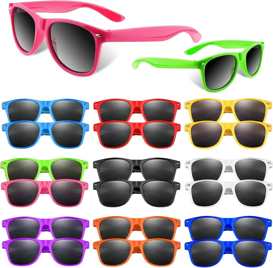 Colorful Party Sunglasses Bulk 20 Packs for Wedding Beach Summer Pool Party Supplies Goodie Bags Stuffers