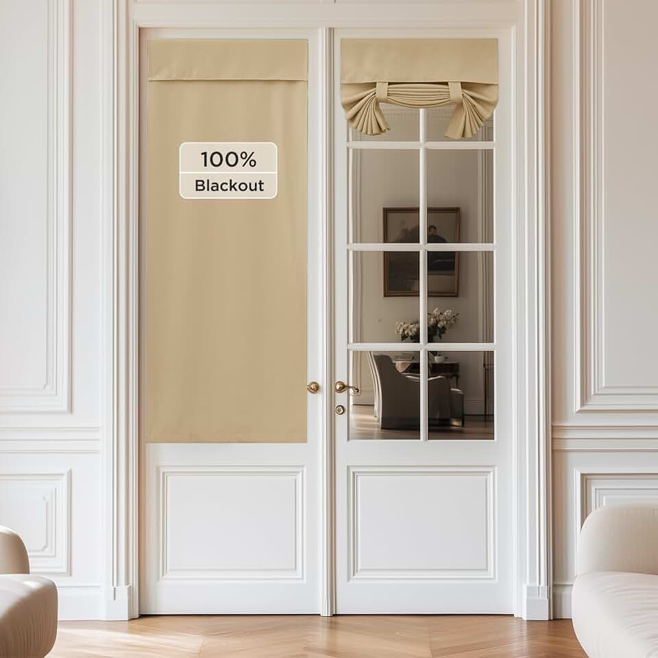 NICETOWN Biscotti Beige Door Curtain 64 inches Long for Window Privacy