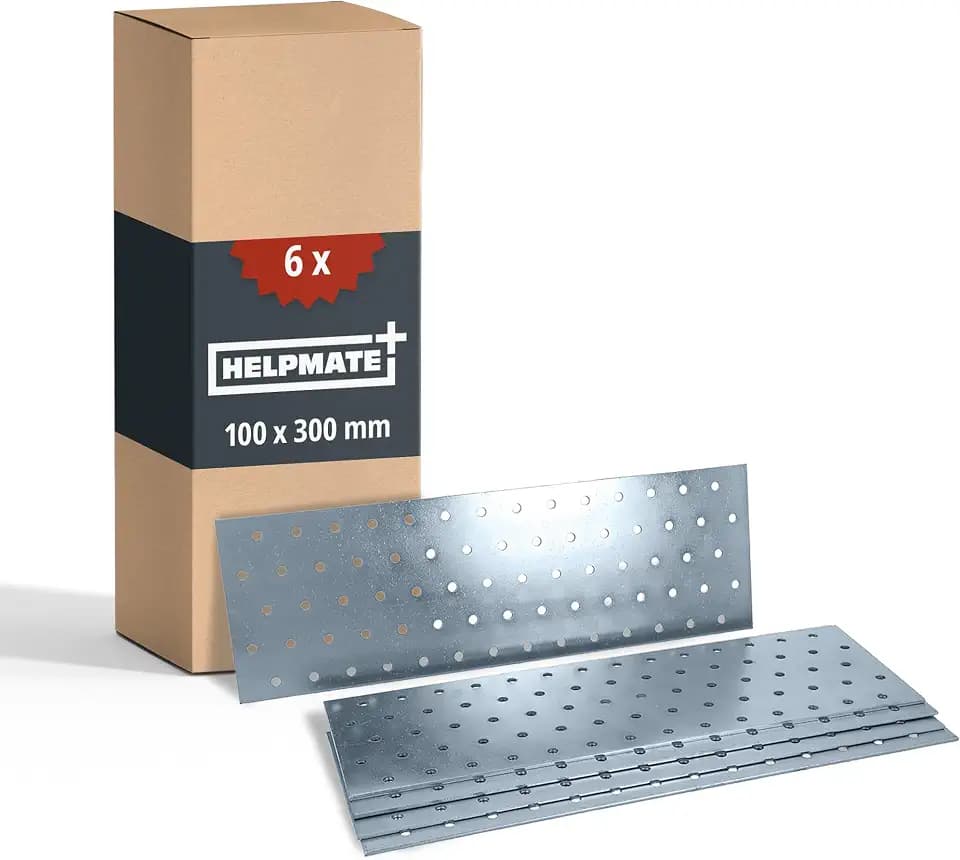 HELPMATE – Lochplatten 100x300 mm – 6 Stück – galvanisch verzinkt