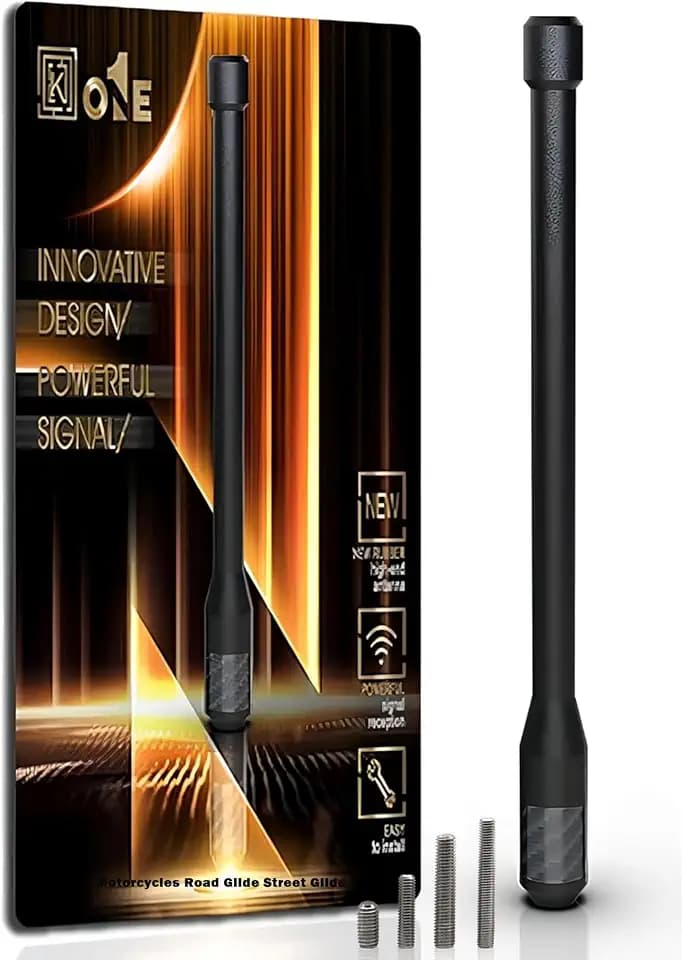 KEYO1E Carbon Fiber Antenna Compatible with Motorcycles/Road Glide/Street Glide 1998-2026/7.9 Inches Flexible Rubber Truck Car Antenna Replacement/Designed for Enhance FM/AM Reception