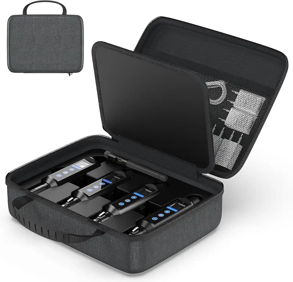 Wireless DMX Controller mit Box, Wireless DMX512 Sender/3 Empfänger, Akku Empfänger mit Touchscreen, 20 Stunden Akkulaufzeit, Geeignet für Bühnenlicht