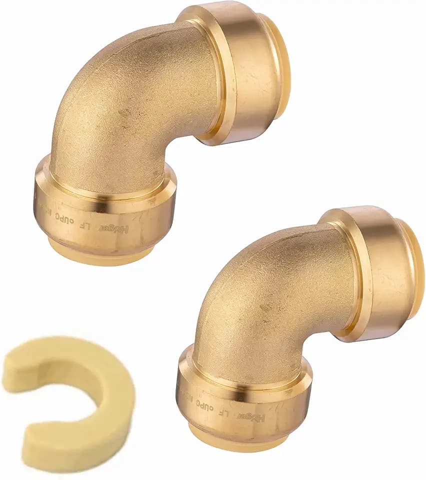 2piece EFIELD Push-Fit 1 Inch x 1 Inch Elbow Brass Fitting