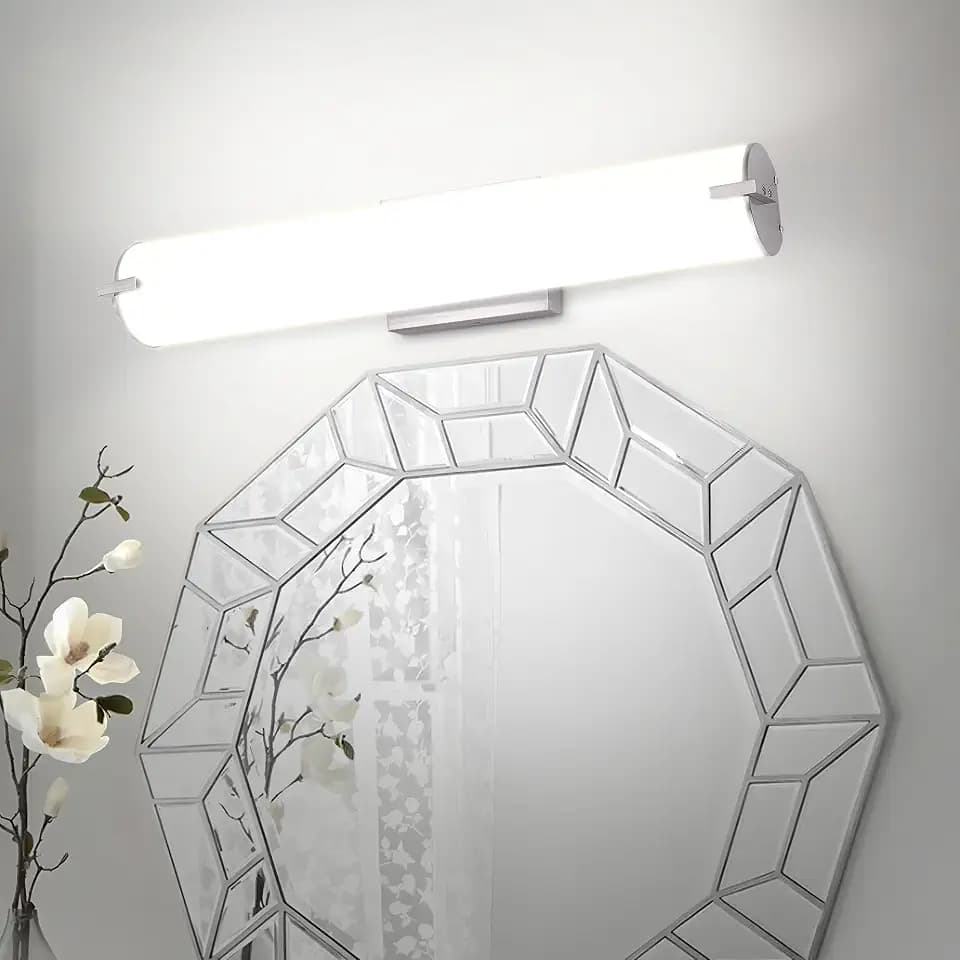 ASD LED 24" Vanity Wall Mount Light Fixture, Linear Bathroom Lighting Bar | 3CCT, Dimmable, Energy Star, ETL Listed | 25W 1950LM 3000-5000K 120V | Long Tube Bath Sconce Over Mirror | Nickel