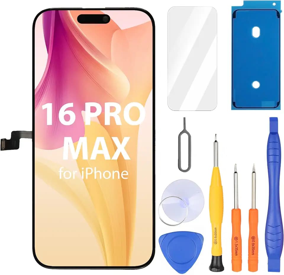 Ayake for iPhone 16 Pro Max Screen Replacement, 6.9 inch FHD LCD Display and Touch Digitizer Screen, True Tone Programmable, Face ID Remains (for A3296, A3084, A3295, A3297)