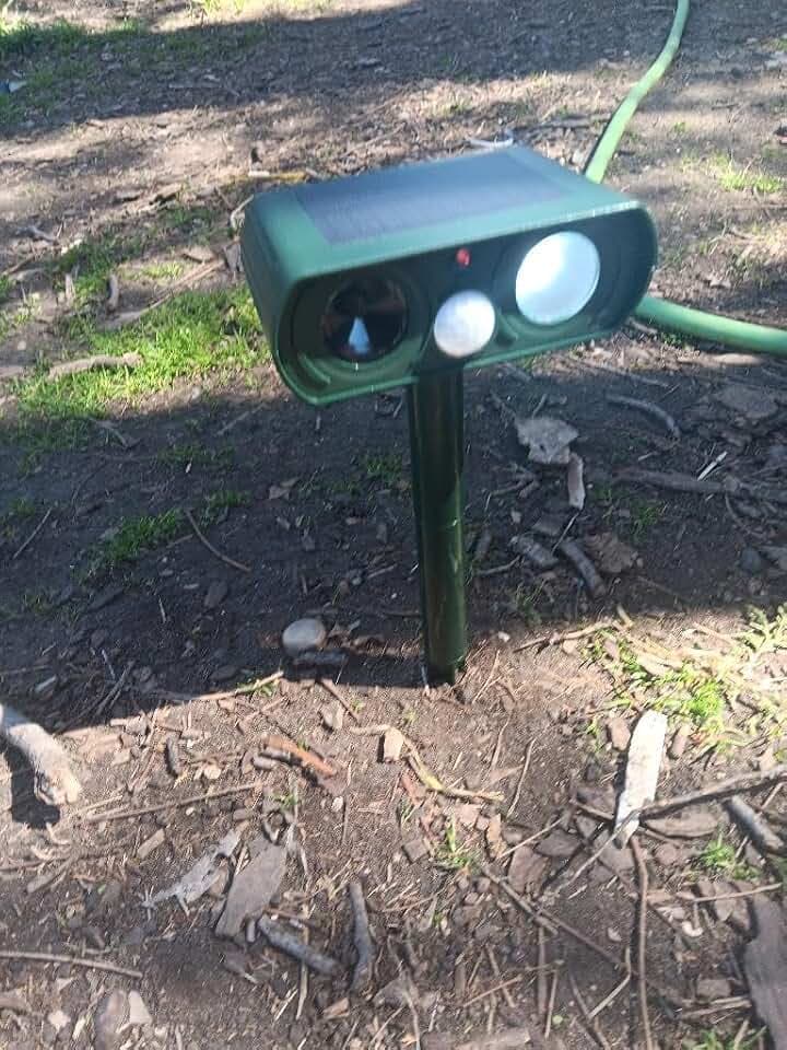 Solar Ultrasonic Animal Repellent,Squirrel Deer Skunk Raccoon Rabbit Deterrent with Motion Sensor & Ultrasonic Waves for Garden Yard