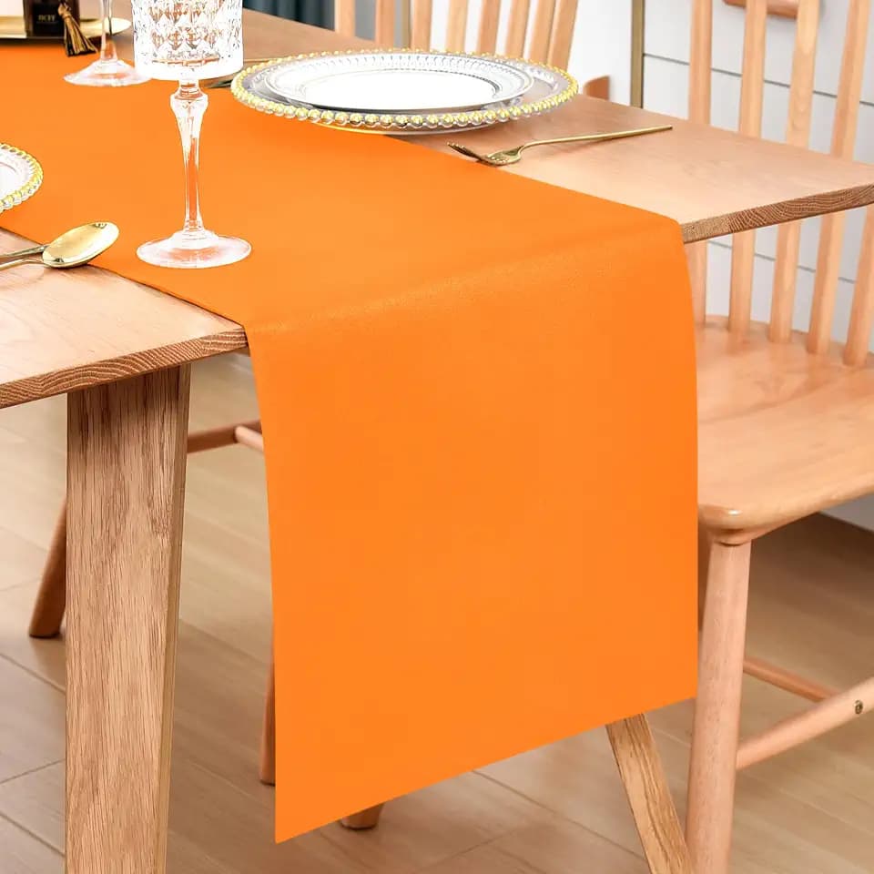 Wolkemer Farmhouse Orange Table Runner Dining Table Runners 90 Inches Long