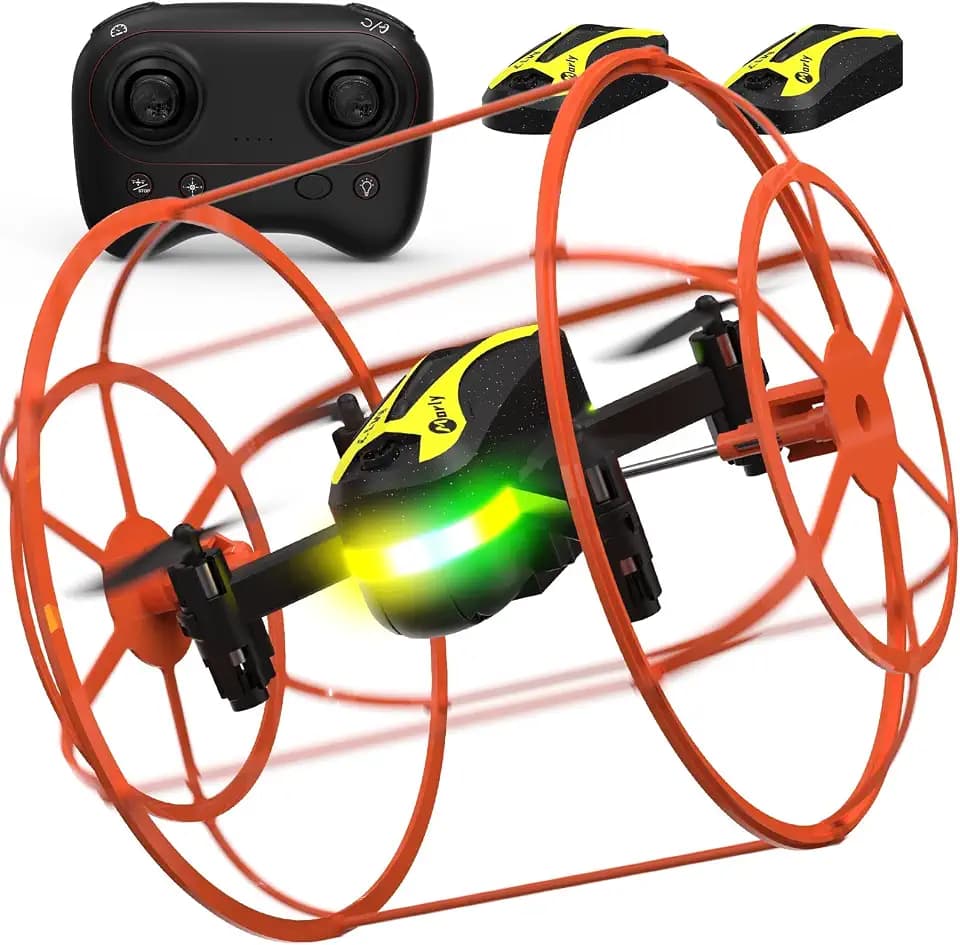 M17 Drone for Beginners with Protective Cover, Mini Drone RC Quadcopter for Adults Beginners, Land-Air Dual Mode, Headless Mode, 3D Flip, 2 Rechargeable Battery, Easier to Use Gifts
