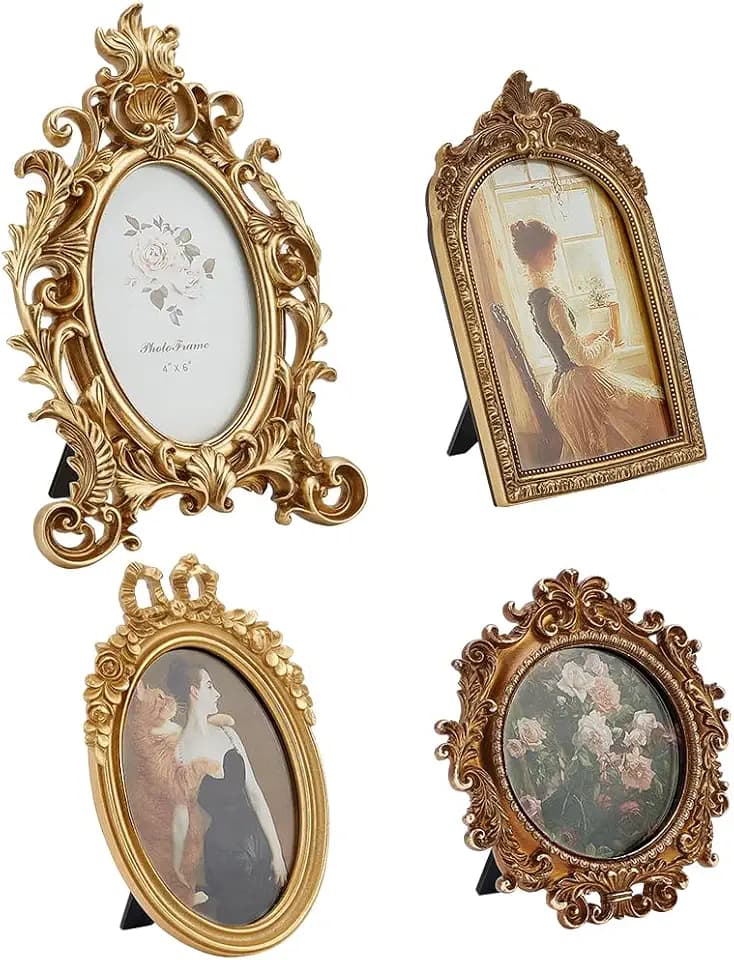 4 kleiner Goldener Vintage Bilderrahmen Antike Bilderrahmen