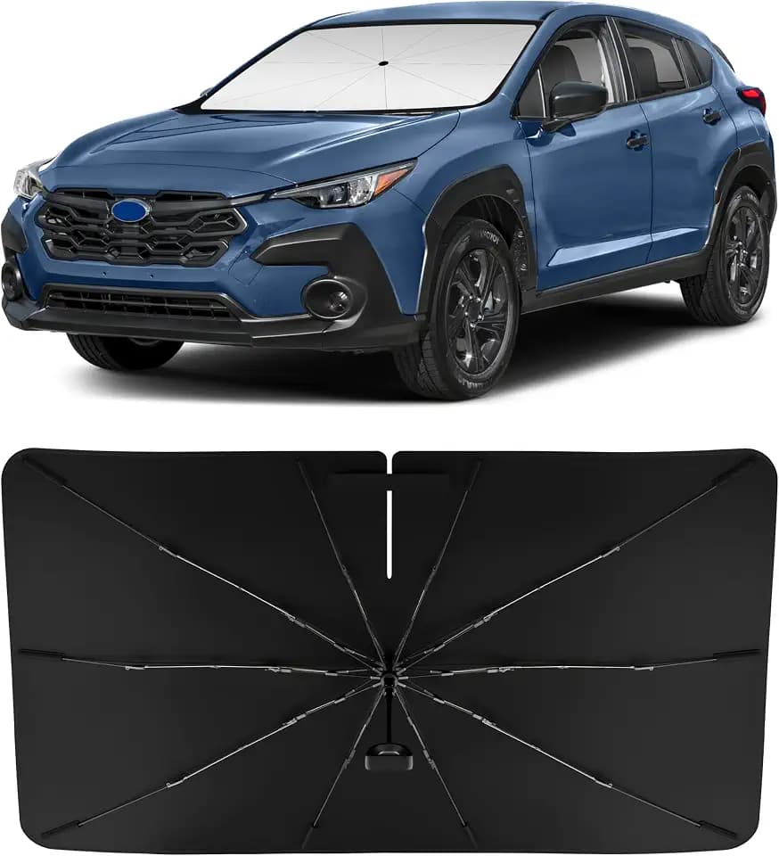 INSAUTO Windshield Sun Shade Umbrella for Subaru Crosstrek 2018-2026, Foldable Front Windshield Sunshade with Storage Bag, Block Out UV Rays & Heat, Keep Car Cool
