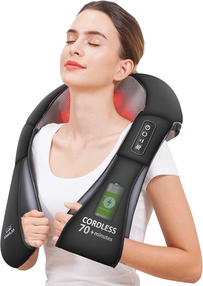 Snailax Nackenmassagegerät Kabelloses, Massagegerät Nacken Schulter Rücken