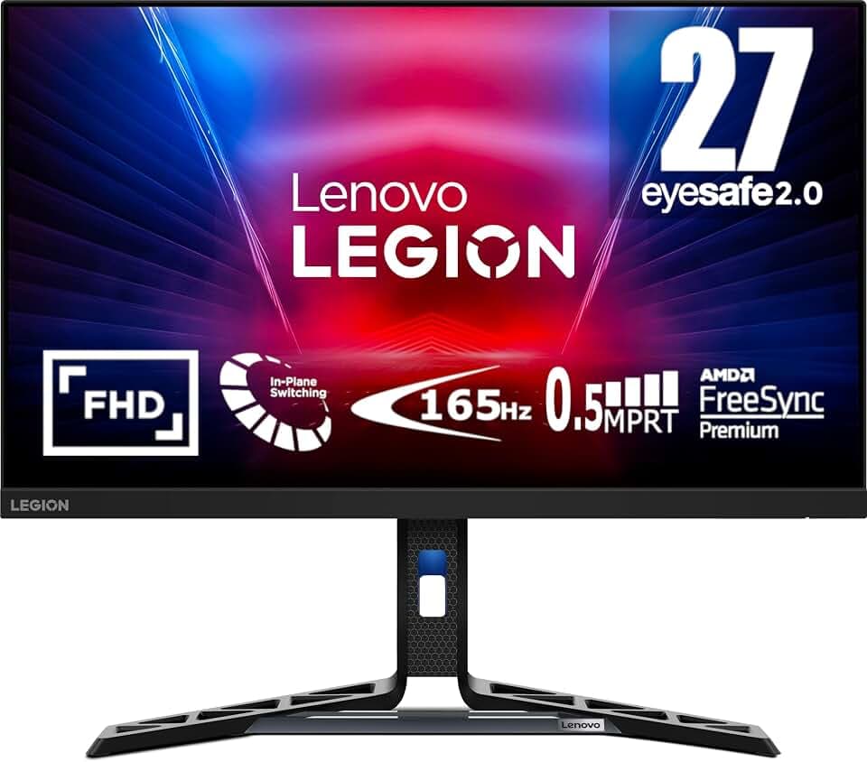 Lenovo Legion R27i-30 EyeSafe Gaming-Monitor (27 Zoll / 69,9 cm) (FHD, IPS, 165 Hz, 0,5 ms MPRT, HDMI + DP, DP-Kabel, FreeSync Premium, Lautsprecher), Neigungs-/Höhenverstellung/Drehung