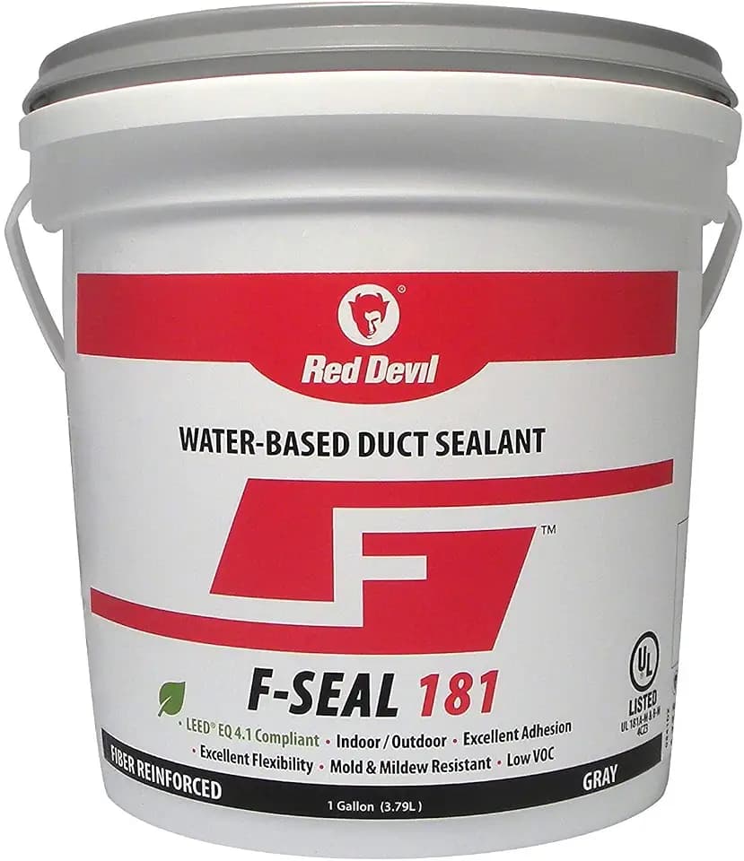 Red Devil 0841DX F-Seal 181 Duct Seal, Fiber Reinforced Water Based Duct Sealant, 1 Gallon, Gray, Made in USA