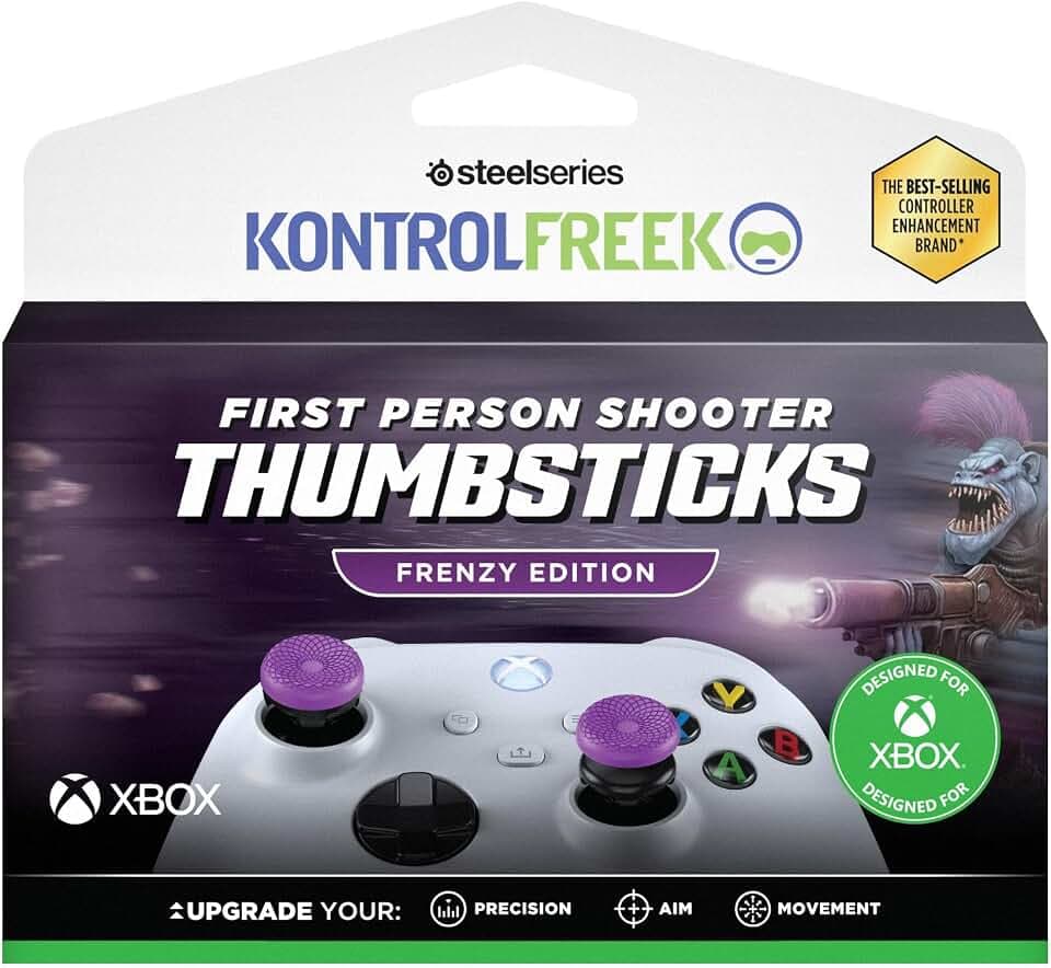KontrolFreek FPS Freek Frenzy Xbox Stick Aufsätze | 1 High-Rise, 1 Mid-Rise Joystick Erhöhung für Xbox Series X|S & Xbox One | Mehr Aim & Kontrolle | Lila