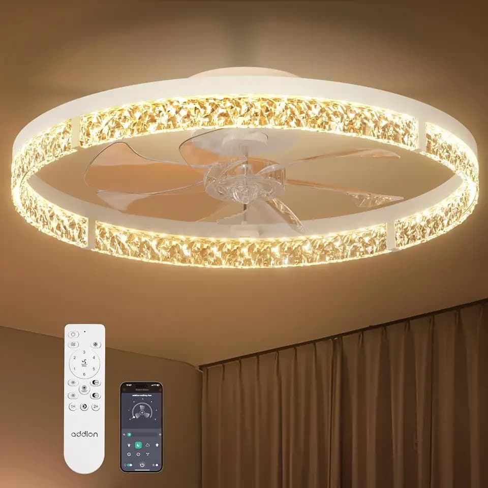 addlon 24" Ceiling Fans with Lights and Remote, Low Profile Fandelier