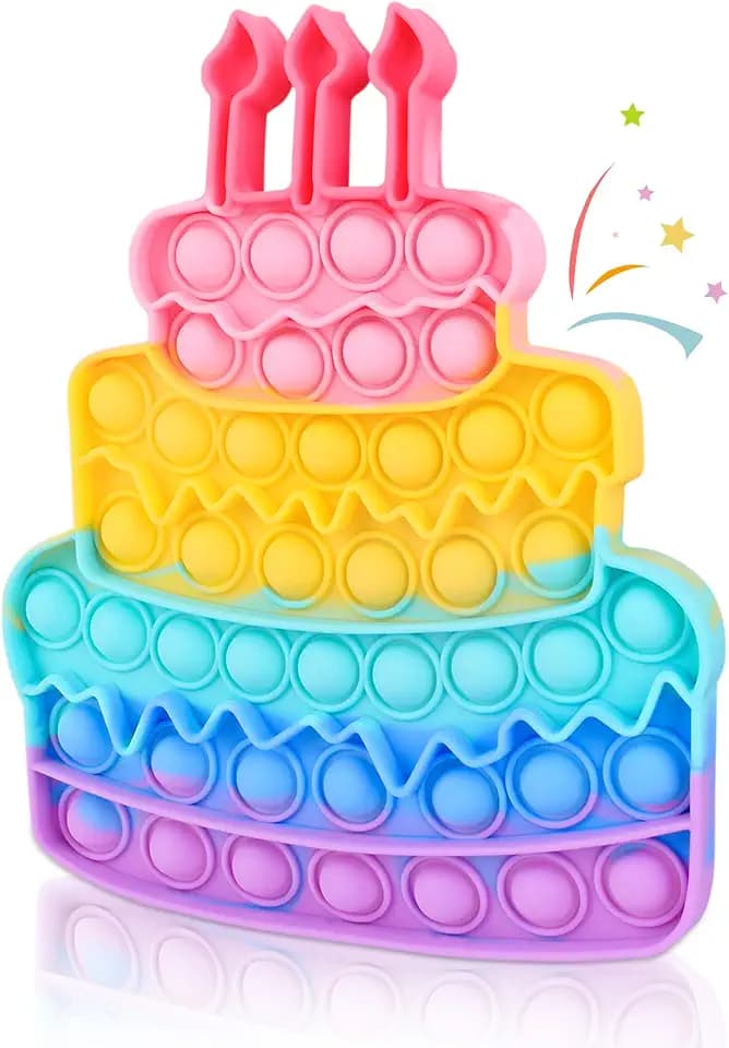 Kids Fidget Toys,Push Bubble Sensory Game, Birthday Cake Squeeze Gifts