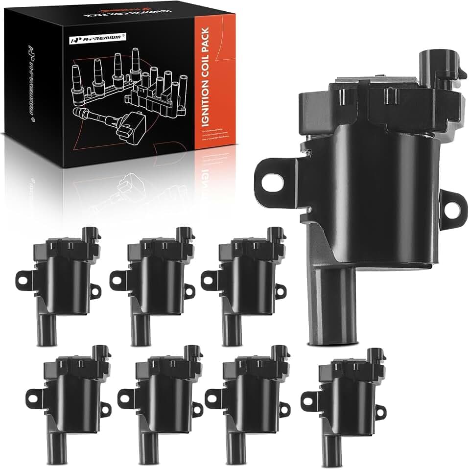 A-Premium Set of 8 Ignition Coil Pack (Round Type Coil) - 4-Pins