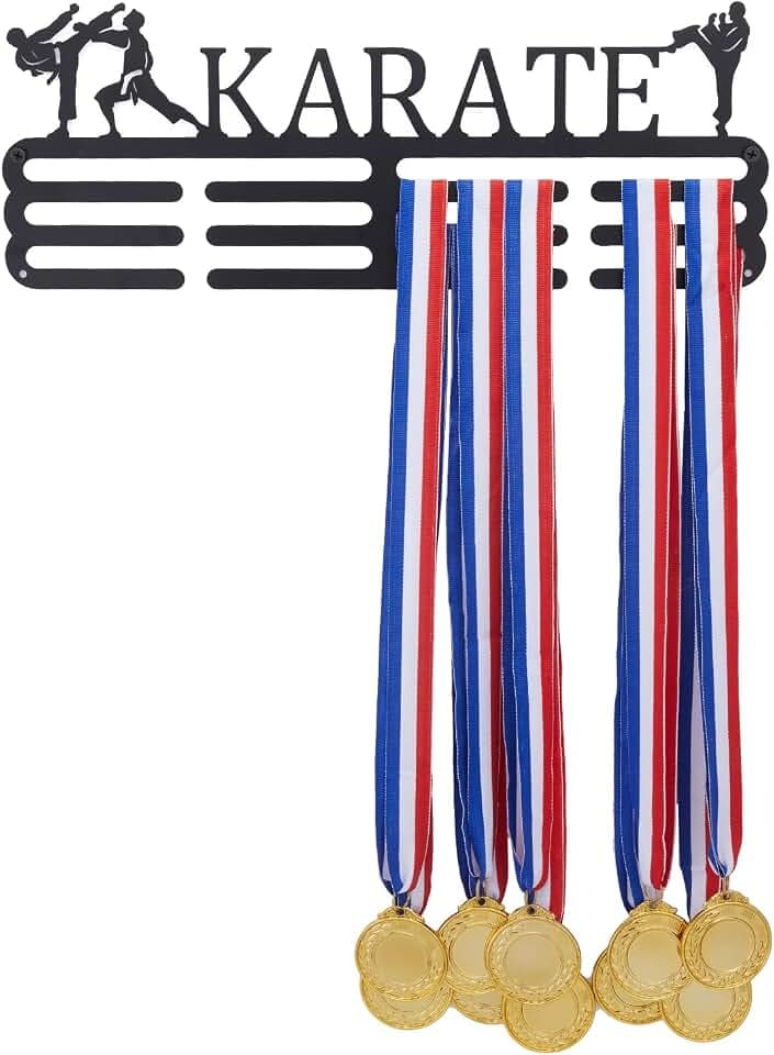 SUPERDANT Medal Hanger Sports Medals Holder Personalised Award Black Metal Rack Wall Mount Competition Hanging Hooks Gifts for Athletes