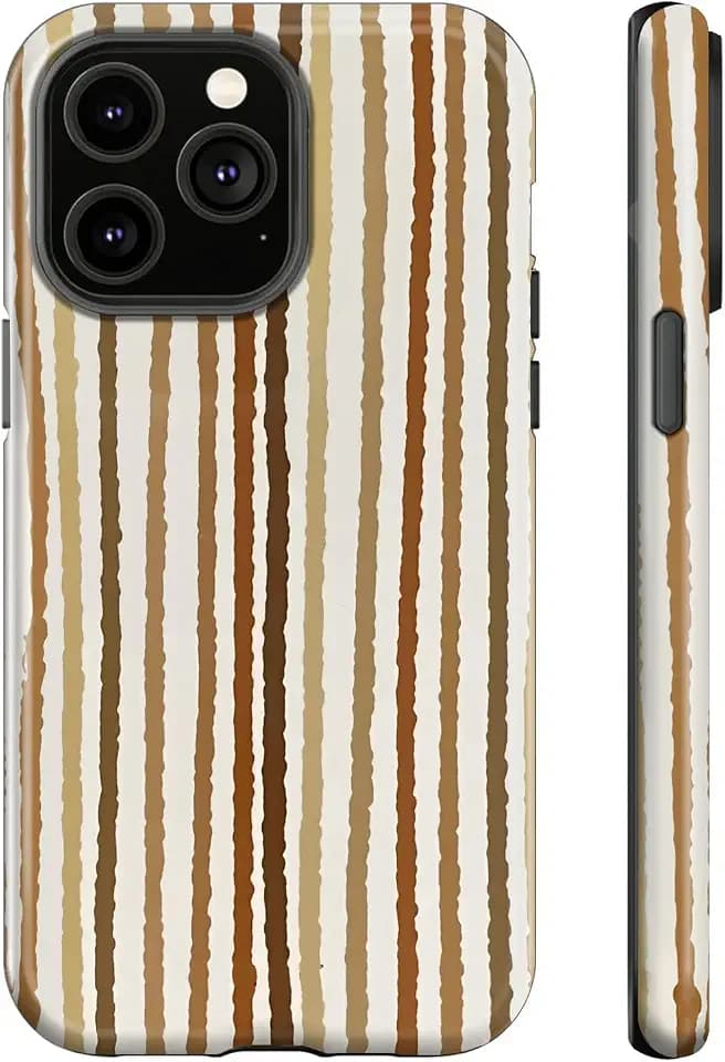 Generic Case Compatible with iPhone 16 Pro Max,Striped Colourful Phone Case for Girl Women Men Boys Boy Men,Dual-Layer Hard Shell+Silicone Cover-Shockproof Protective Case