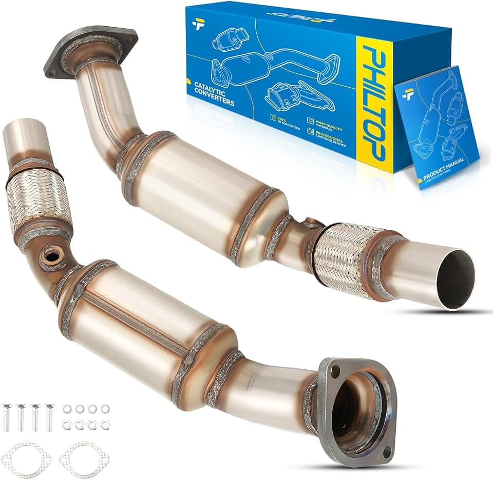 PHILTOP Left and Right Catalytic Converter Fit For Chrysler Dodge Charger 5.7L 2006-2022 RWD, Challenger 5.7L 2009-2021, 300 5.7L 2005-2022 RWD, Magnum 5.7L 2005-2007 RWD 54604, 54605 (EPA Compliant)