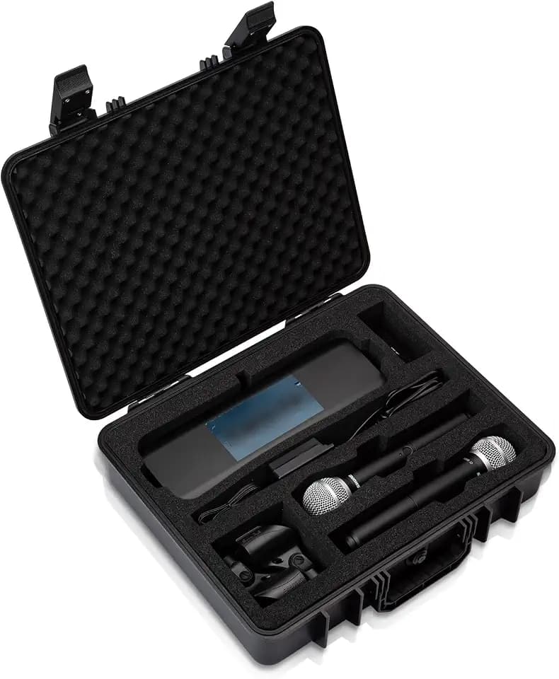 Wireless Mic Case - Hard Shell Case Compatible with Shure BLX288/SM58/PG58/BETA58A, for Mics, Receivers and More