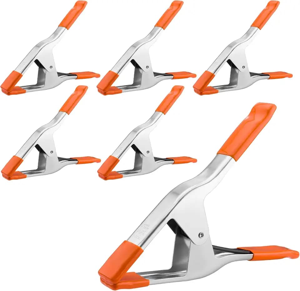 PONY 11-3/8" Heavy Duty Metal Spring Clamps with Protective Tips, 6-Piece