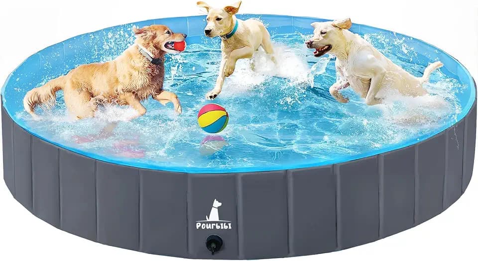 Hundpools Für Hunde Große & Kleine, Faltbare Haustierpool mit Tragbar & Eco-Friendly PVC, Geeignet für Indoor-Gartenstrand 120cmx30cm