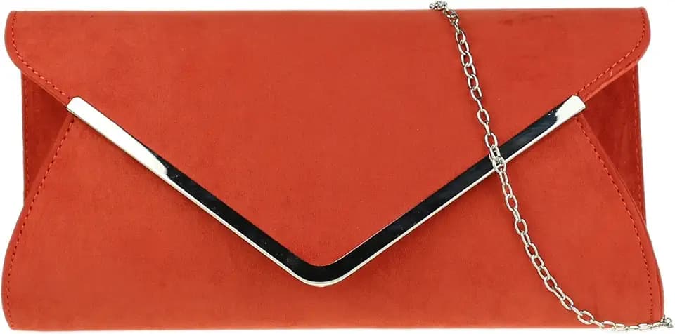 Girly Handbags Clutch mit Umschlag aus Wildlederimitat