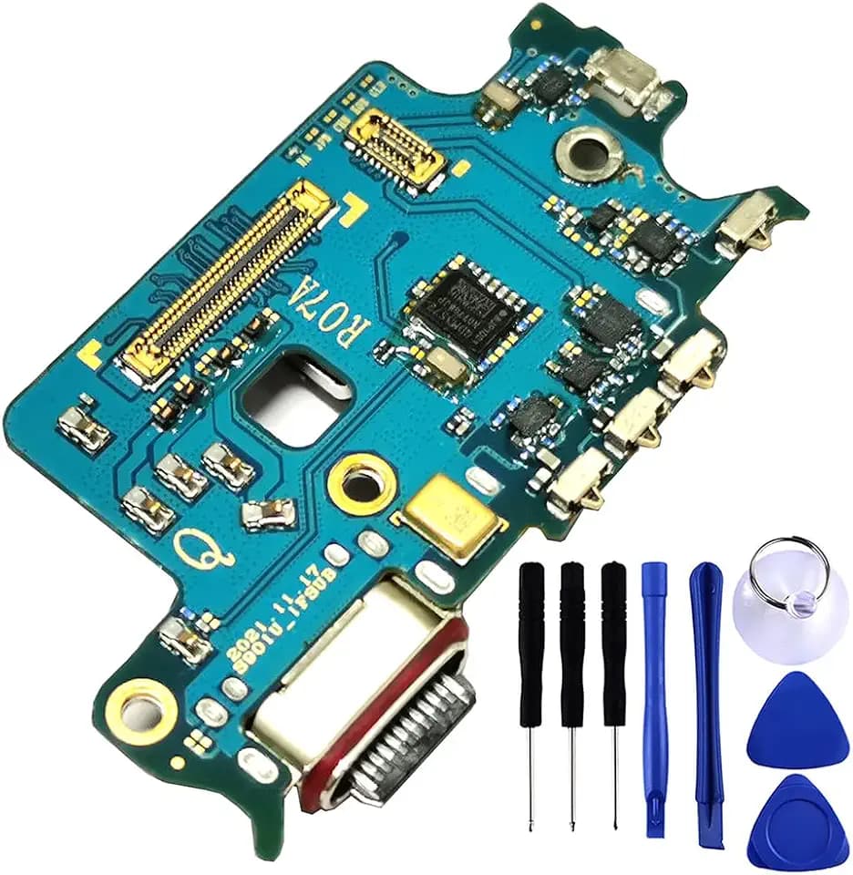 Galaxy S22 5G USB Charging Port Flex Cable Replacement S901U Type C Charger Dock Board Connector for Samsung Galaxy S22 SM-S901U S901 Port Repair Part with Tools