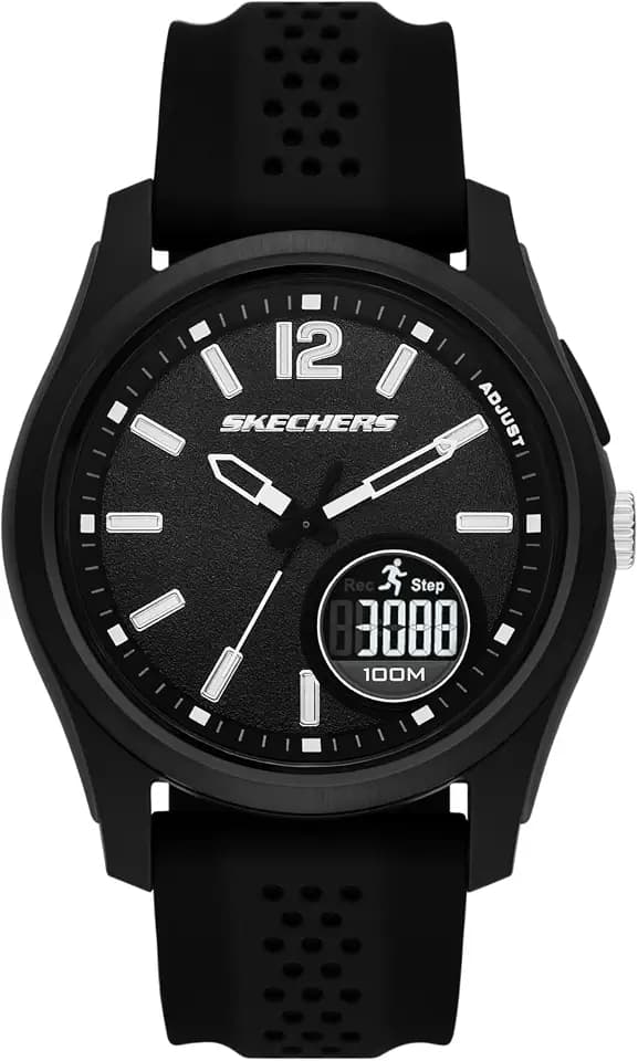 Skechers Men's Sellas Analog-Digital Black Silicone Watch (Model: SR5268)