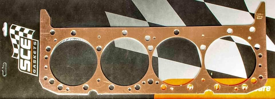 SCE Gaskets Cylinder Head Gasket, Pro Copper, 4.155 in Bore, 0.043 in Compression Thickness, Copper, Small Block Chevy, Each