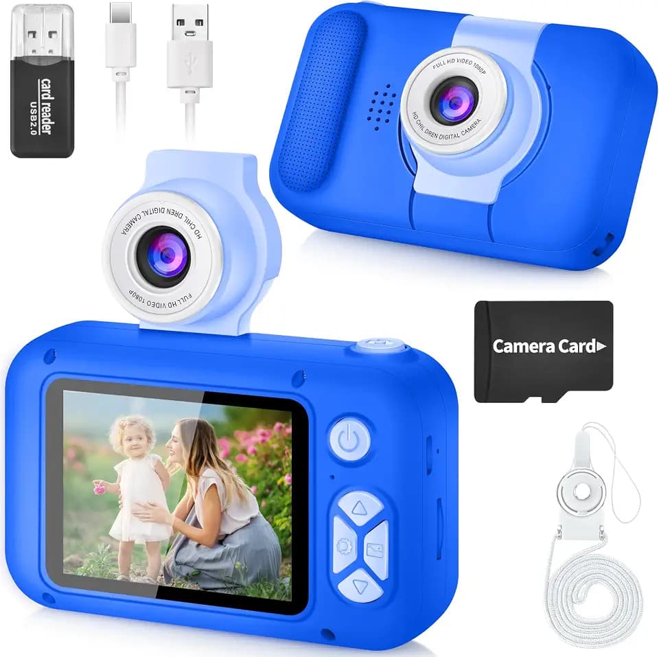 ARNSSIEN Digitalkamera für Kinder Kamera,2,4" IPS Kinderkamera mit 180°Flip