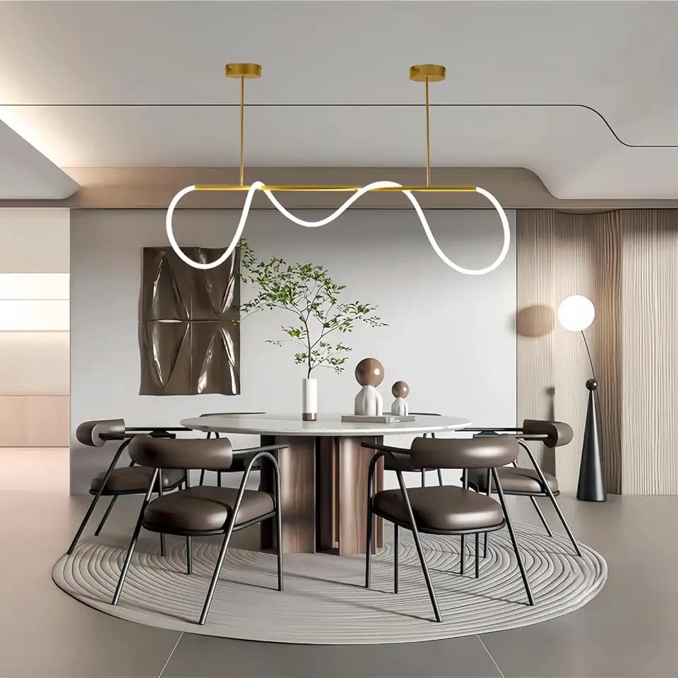 SMG Modern Led Linear Pendant Lights Kitchen Island Chandelier