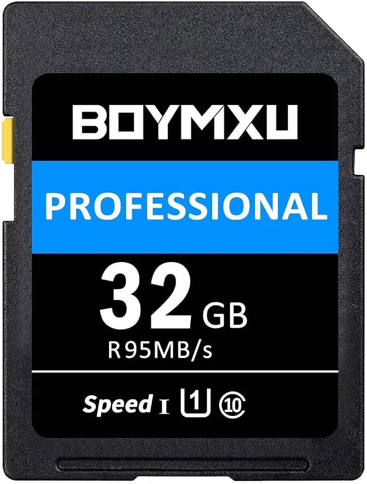 32GB Memory Card, BOYMXU Professional 1000 x Class 10 UHS-I U3 Card Compatible Computer Cameras and Camcorders, 32gb Card Up to 95MB/s, Blue/Black