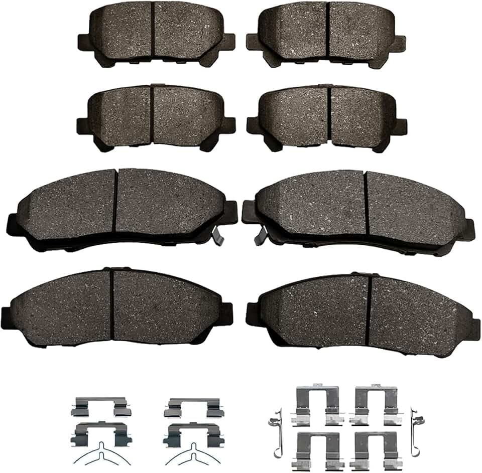 PM Auto Front-Rear Ceramic Brake Pads For 2009-2011 Honda Pilot, Set of 8 Ceramic Brake Pads