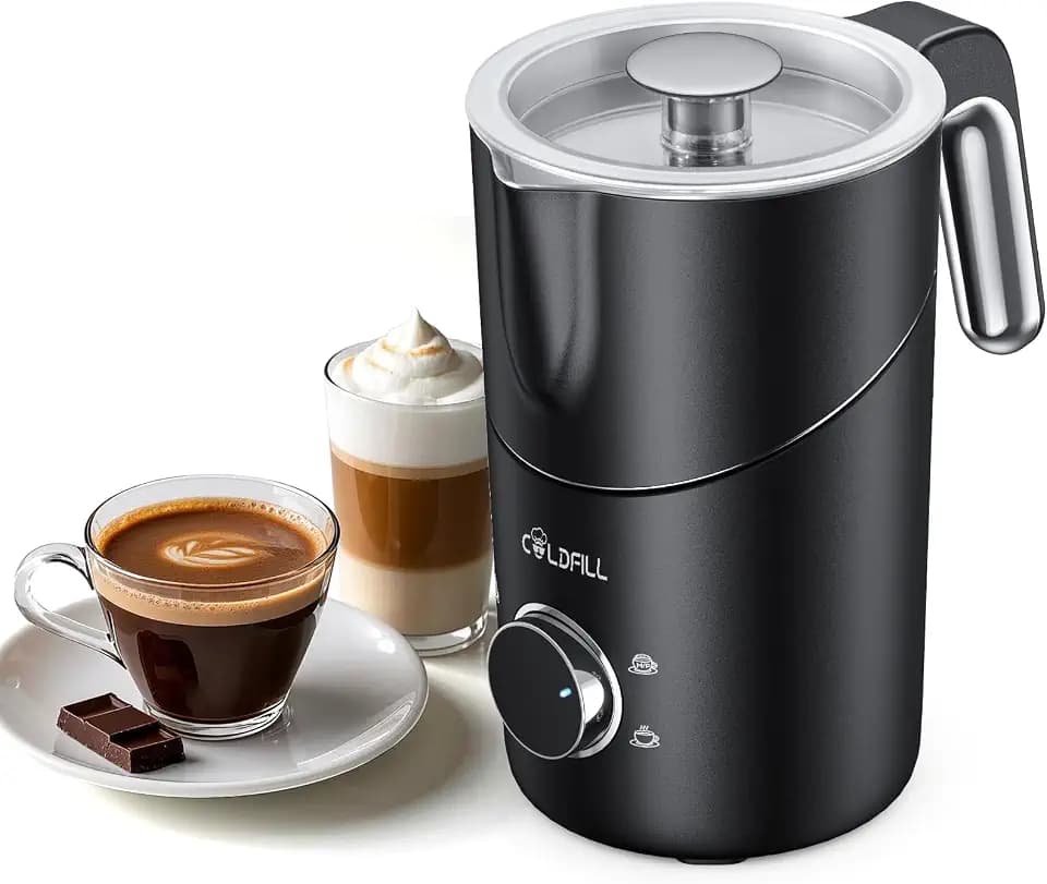 Milchaufschäumer Elektrisch 8-in-1, Automatischer Milchschäumer | Für Heiße & Kalte Schäume, Spülmaschinengeeignet, Leise, Abnehmbares, für Cappuccino, Hafermilch, Latte, Sojamilch, 400ml