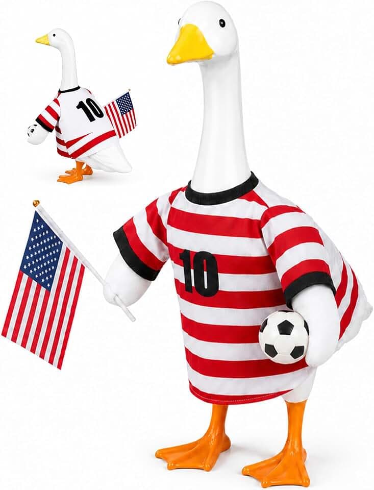 ROSSNY USA Soccer Porch Goose Outfit for 23 in Goose Statue