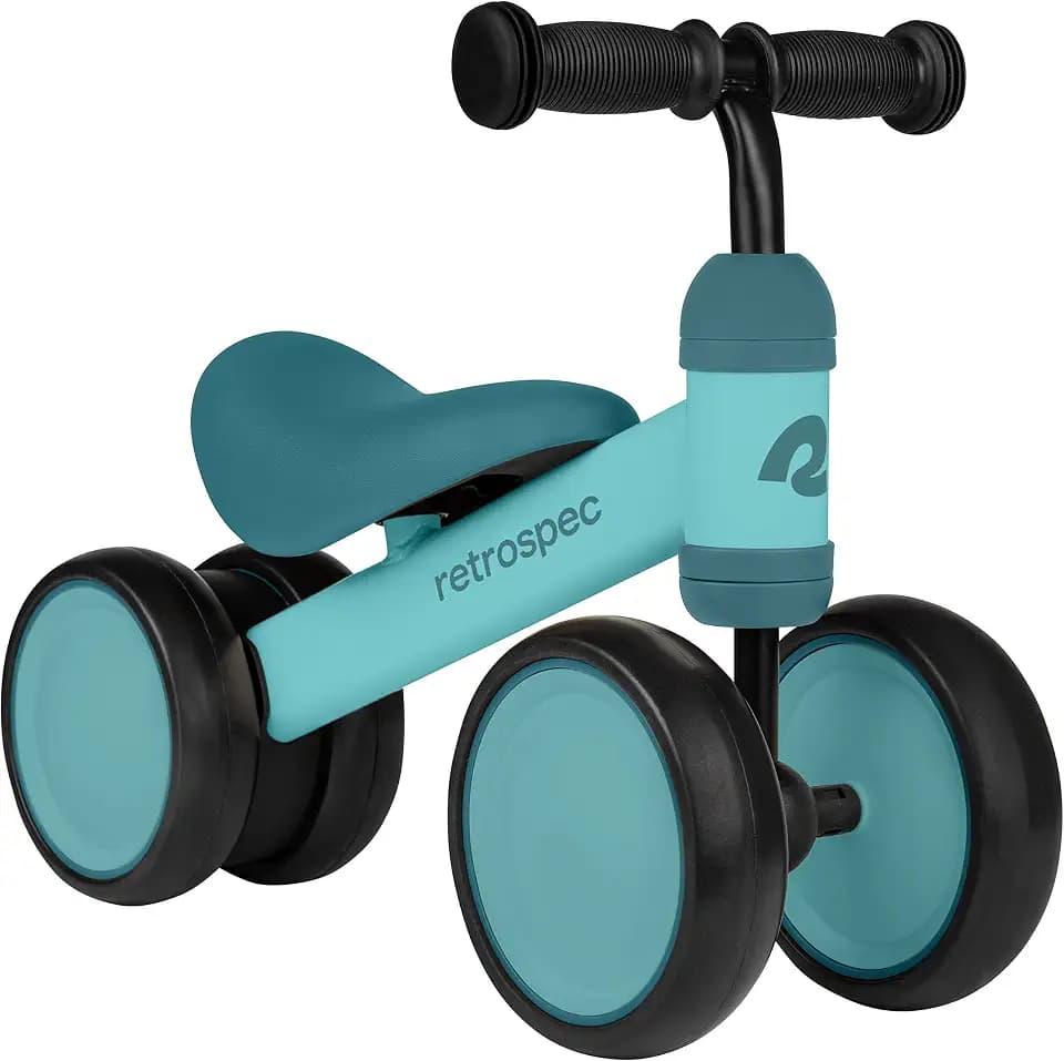 Retrospec Cricket Baby Balance Bike, 4-Wheel Ride-On Toy for Ages 12-24 Months – First Bike & Toddler Bike for 1 Year Old Boys & Girls, First Birthday Gift