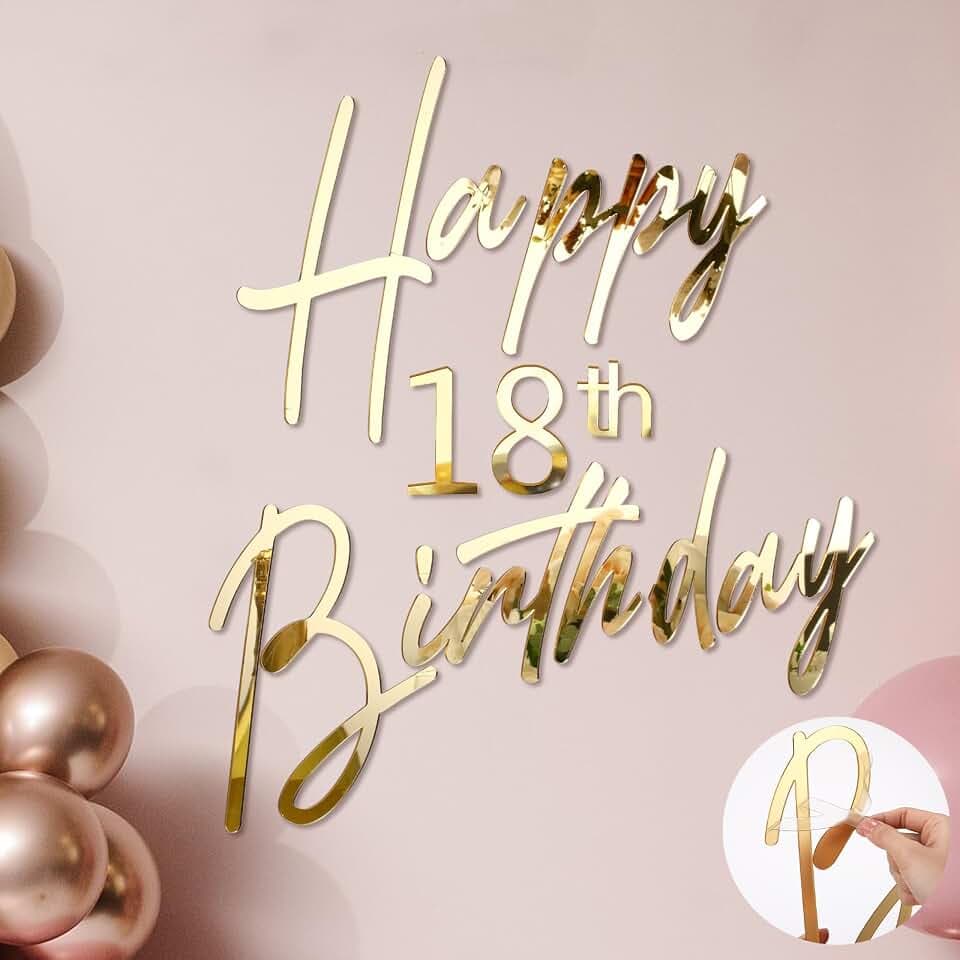 Yousoontic 23 x 25 Inches Happy 18th Birthday Sign for Arch Backdrop