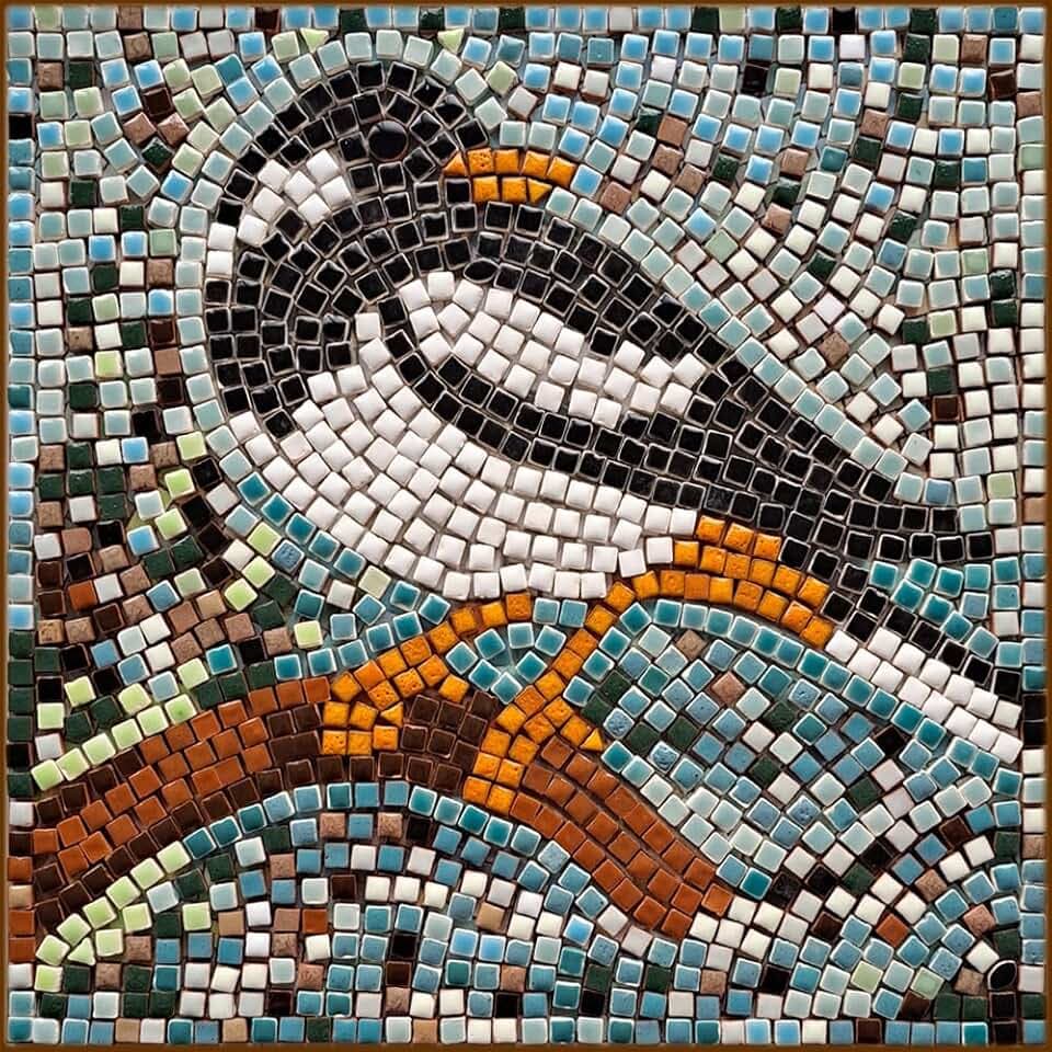 Handmade Mosaics Made Easy with Our Adult Mosaic Craft Kit, Square 7inch (20cm) Bird on a Branch