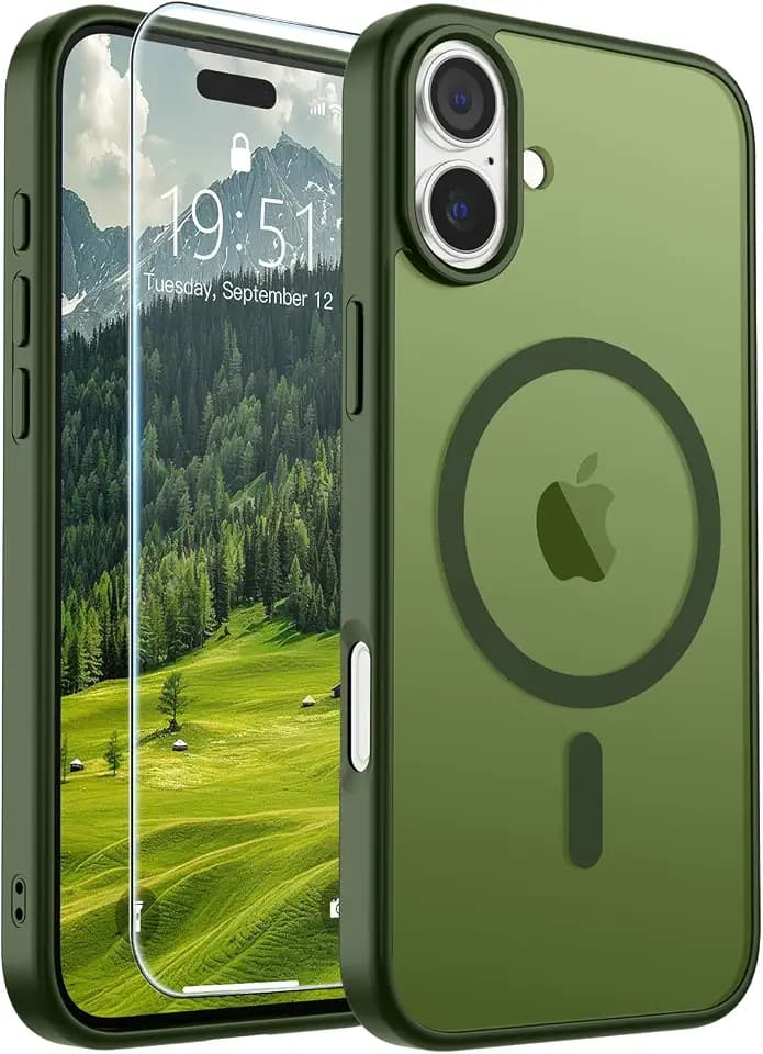 SUPFINE Magnetic for iPhone 16 Case Cangling Green