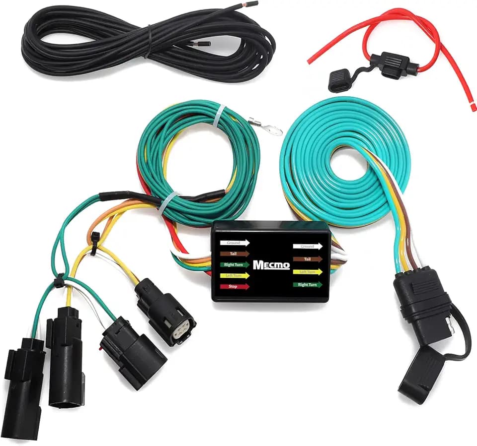 MECMO 4-Pin Trailer Wiring Harness 56327 for 2015-2024 Ford Transit 150, 250, 350, HD, Vehicle-Side 4 Flat Trailer Towing Hitch Wire for Transit Cargo Van & Passenger Wagon Trailer Light T-Connector