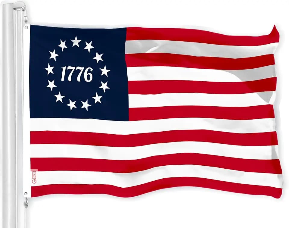 G128 Betsy Ross 1776 Flag | 3x5 Ft | LiteWeave Pro Series Printed 150D Polyester | Historical Flag, Indoor/Outdoor, Vibrant Colors, Brass Grommets, Thicker and More Durable Than 100D 75D Polyester