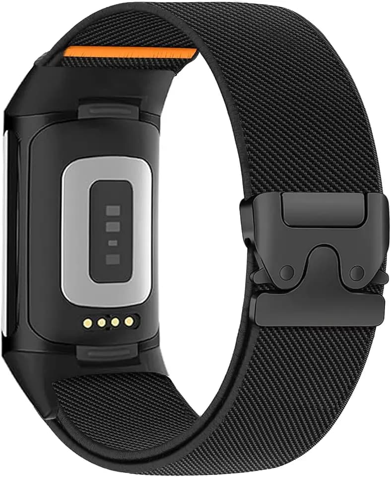 Elastic band Compatible with Fitbit Charge 6/5, Soft Nylon Sport Parachute Buckle Strap for Fitbit Charge 5/6 Women Men