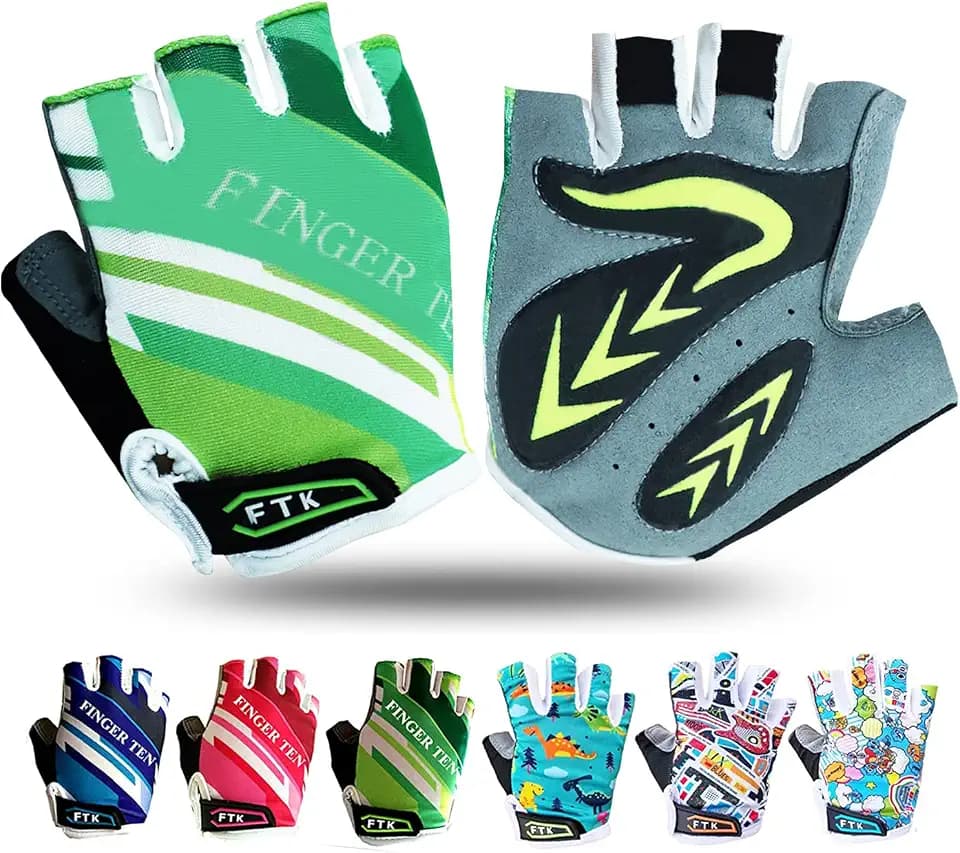Fahrradhandschuhe Kinder Fingerlos für Jungen Mädchen Alter 4-12, MTB Handschuhe Paar Mädchen Jungen Outdoor Sport Rennrad Fahrrad Bike Halbfinger Handschuhe Frühling Sommer