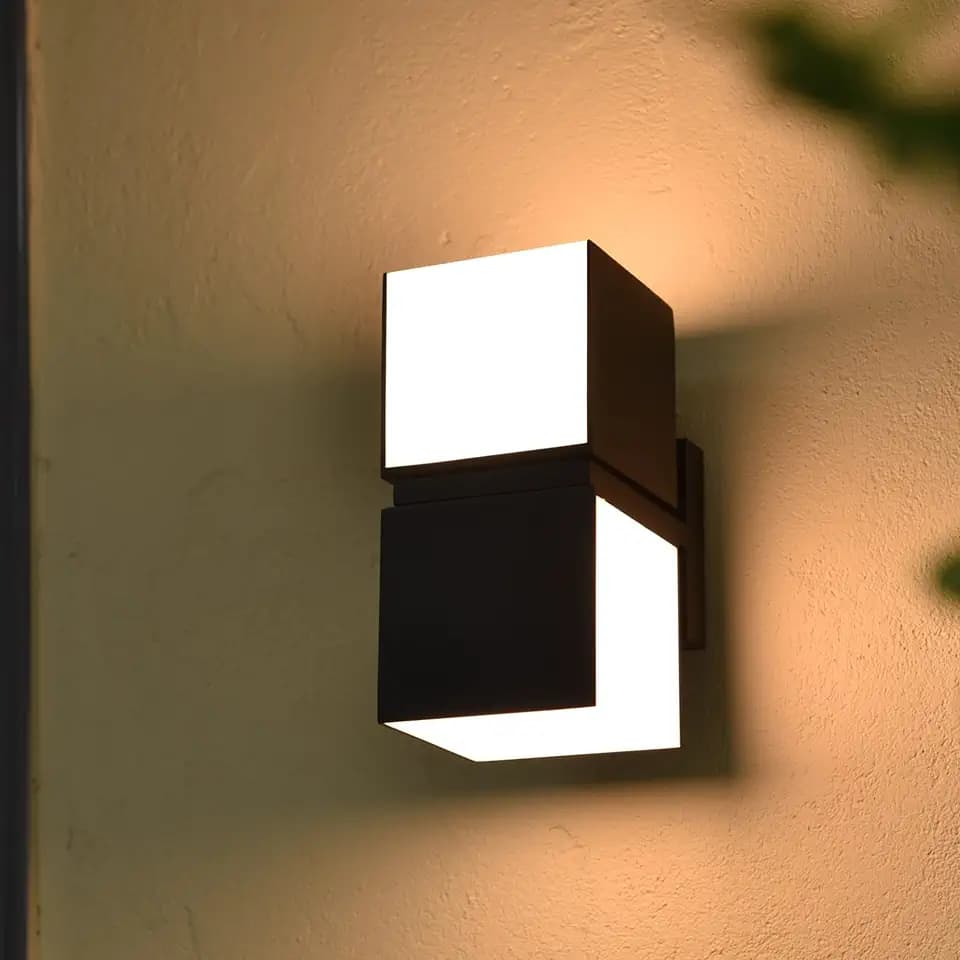 LUTEC Cuba Outdoor LED Modern Up Down Wall Light, Drehbare Aluminium Außen Innen Wandleuchte, 1000LM 3000K Warmweiß, Wasserdicht für Haustür, Terrasse, Garten, Schlafzimmer, Dunkelgrau