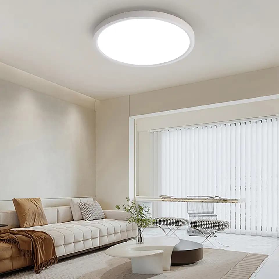 JDONG 54W Deckenlampe Neutralweiß 4000K Runde Modern LED Deckenleuchte 4500lm Modern Schlicht Lampe Dünn ideal für Wohnzimmer Schlafzimmer Küche Wohnzimmer Flur Balkon Keller Ø50CM