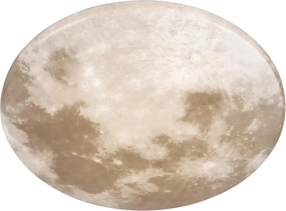Reality Leuchten LED Deckenleuchte Moonika R62764000, Schirm Acryl Mond Motiv, inkl. 15 Watt LED